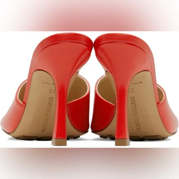 Bottega Veneta red stretch mule